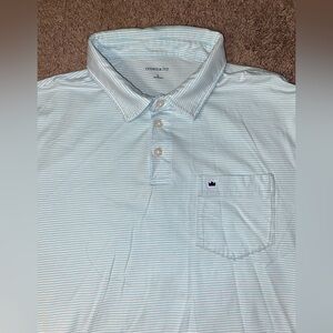 Crown Ivy Mens Size Large Polo Blue Cotton Summer Beach Breathable Shirt